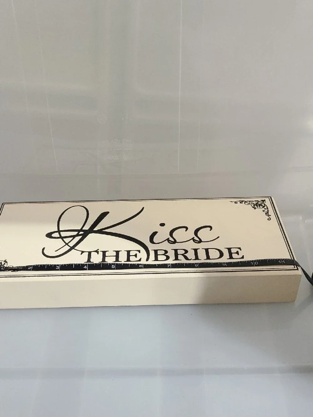 Kiss The Bride Decorative Wedding Decor - Classic Style of Black on Cream
